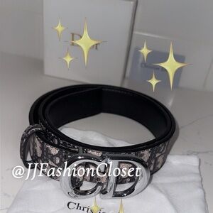 Elegant Black Belt with Silver Buckle